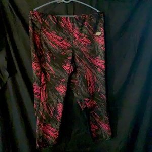 Sketchers athletic bottoms, black, blue and pink, gently used